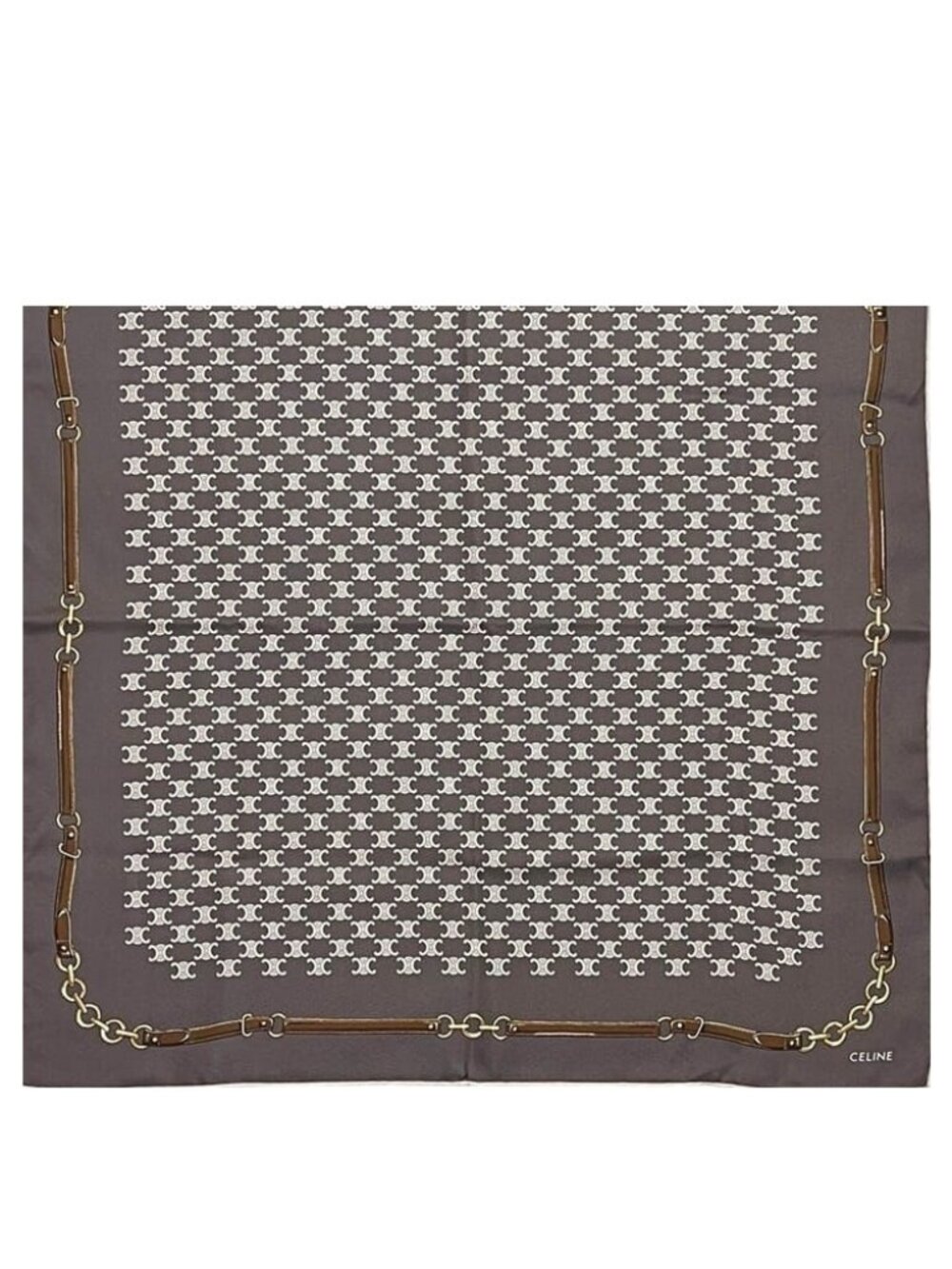 Celine Scarf Macadam Silk Gray